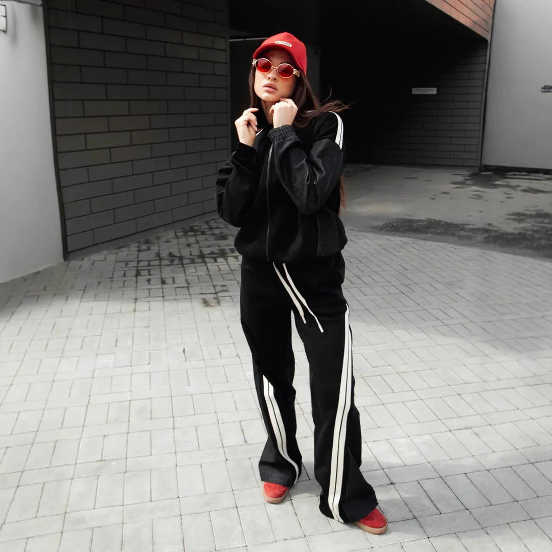 Damen sportigt loungewear-set med ränder Eva Jonsson-Eva Jonsson