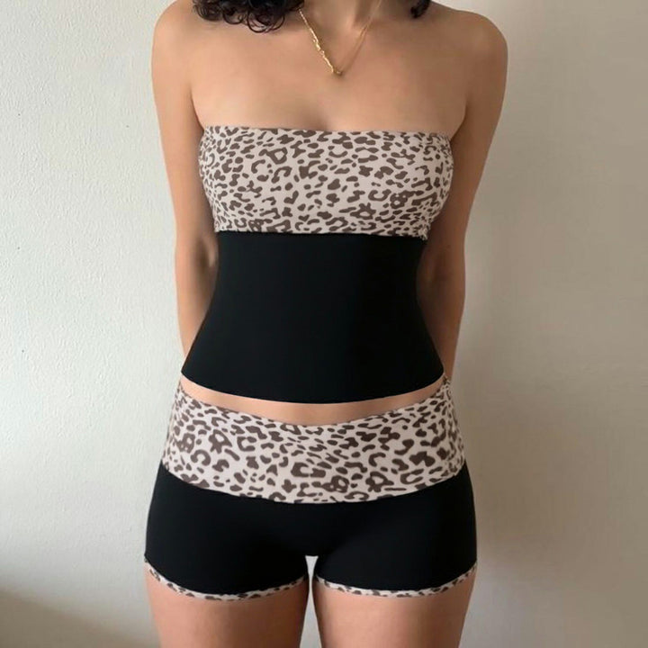 Damen sportliches Bikiniset mit trendigem Leopardenmotiv und elastischem Bund Mirla-Eva Jonsson