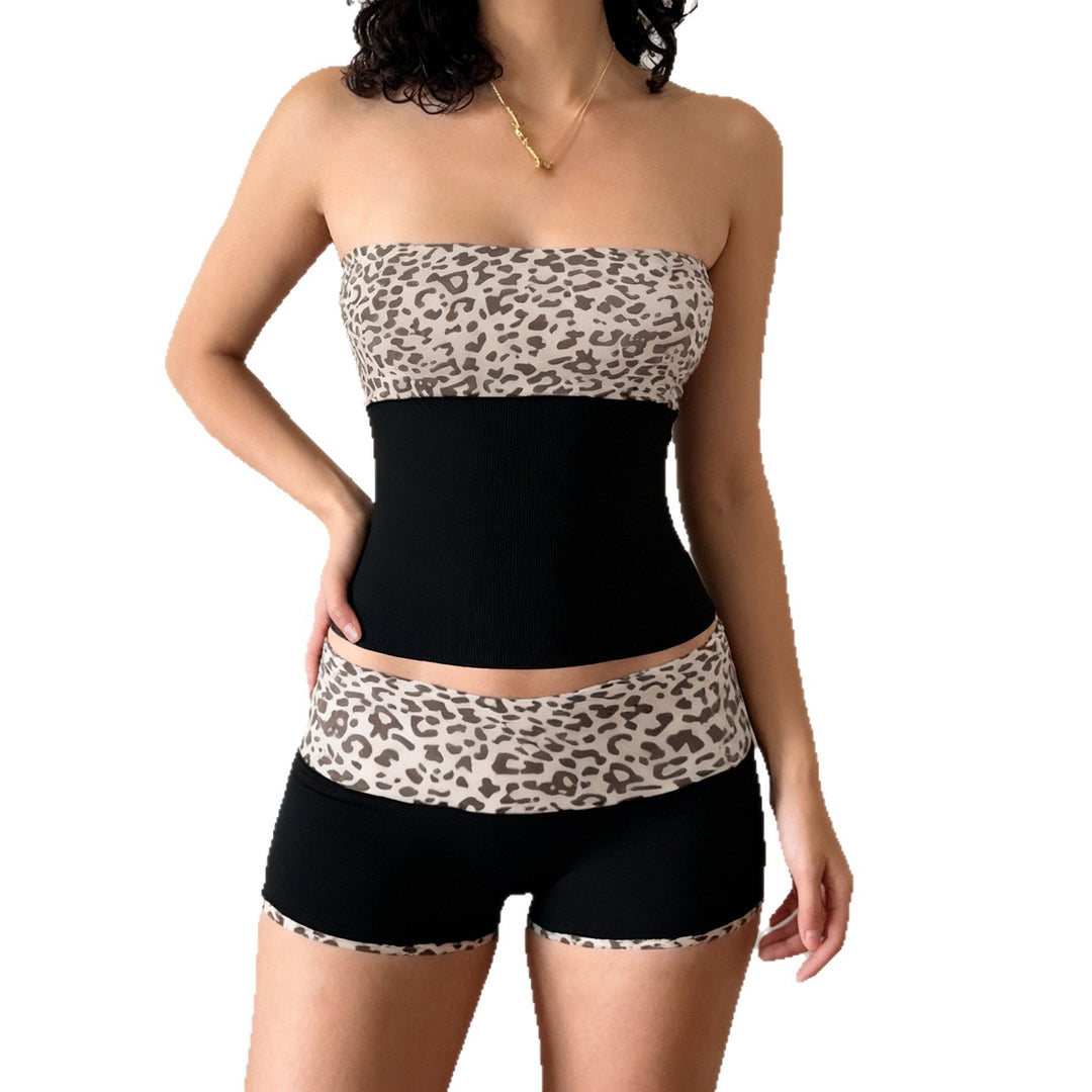 Damen sportliches Bikiniset mit trendigem Leopardenmotiv und elastischem Bund Mirla-Eva Jonsson