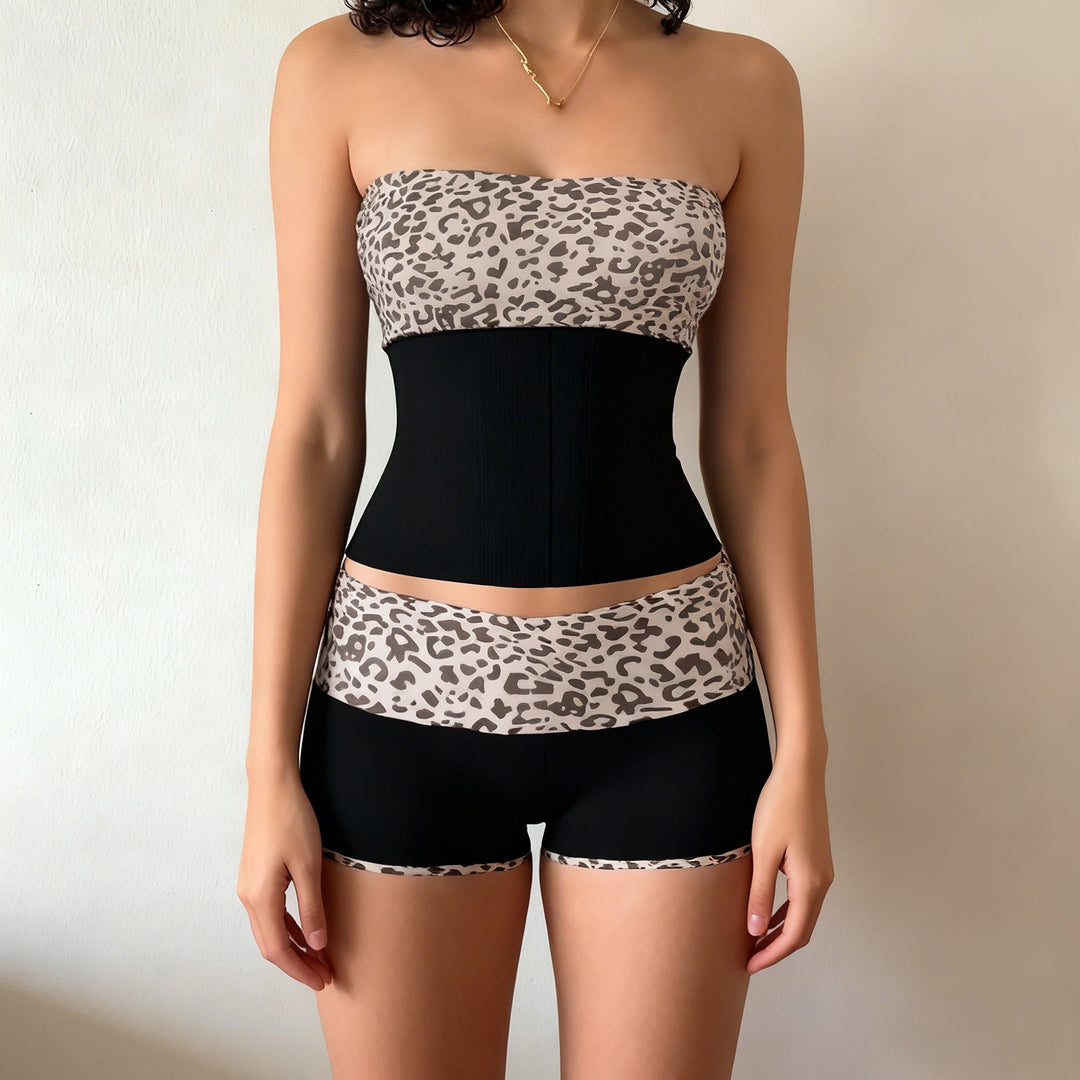 Damen sportliches Bikiniset mit trendigem Leopardenmotiv und elastischem Bund Mirla-Eva Jonsson