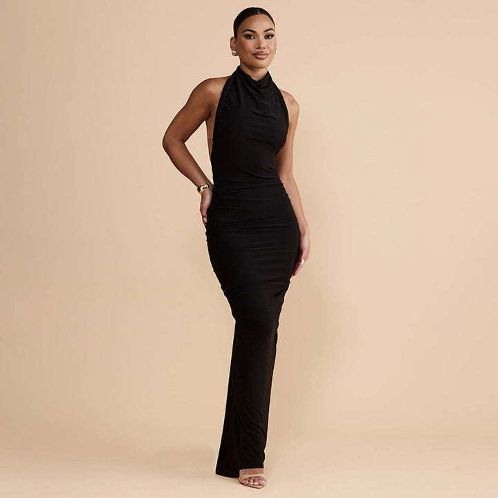 Damen strapless maxikleid mit elegantem drapé Mirla-Eva Jonsson