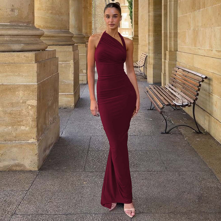 Damen strapless maxikleid mit elegantem drapé Mirla-Eva Jonsson