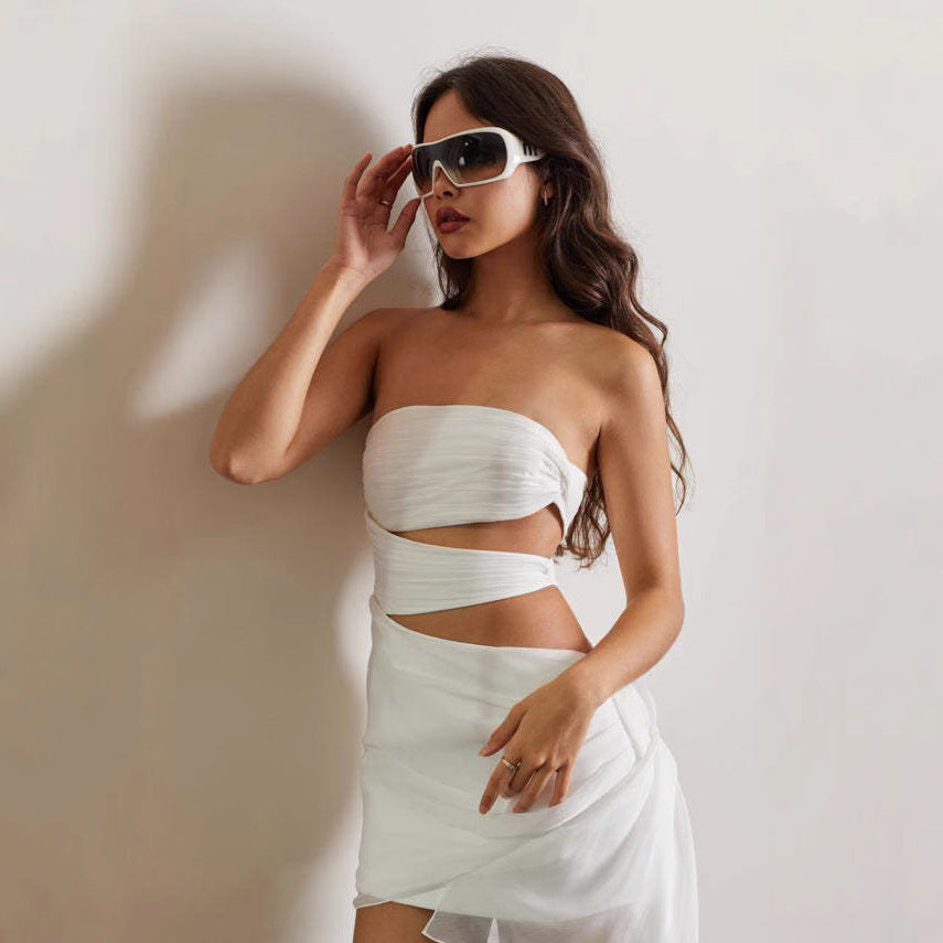Damen strapless wrap dress with cut details Mirla-Eva Jonsson