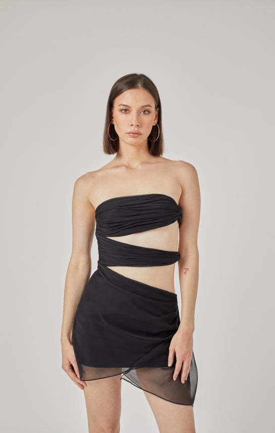 Damen strapless wrap dress with cut details Mirla-Eva Jonsson