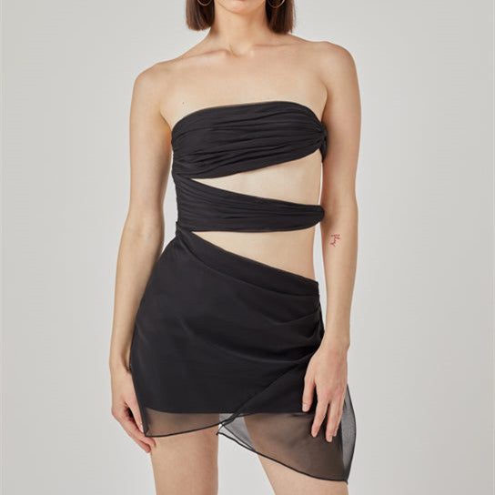 Damen strapless wrap dress with cut details Mirla-Eva Jonsson