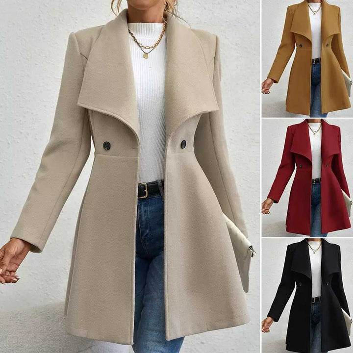Damen stylish övergångsjacka med bred krage Mirla-Eva Jonsson