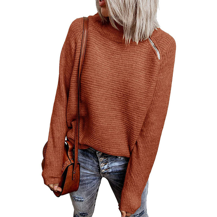 Damen trendiger oversize Pullover mit stylischem Stehkragen und angeschnittenen Ärmeln Mirla-Eva Jonsson