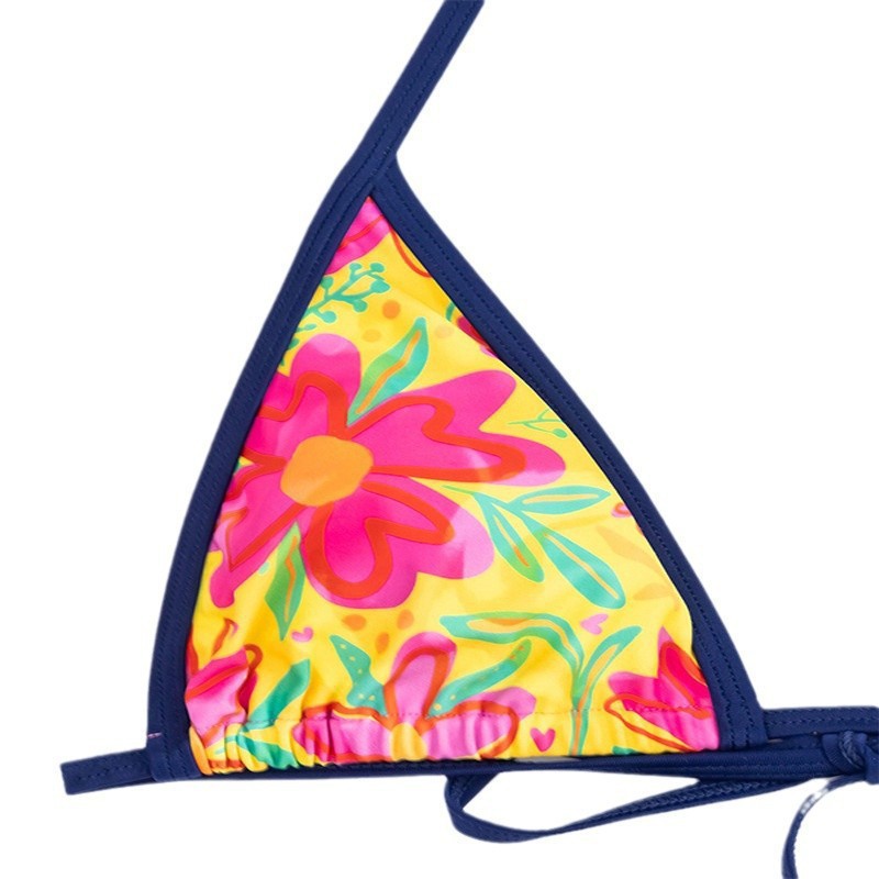 Damen triangel-bikini med färggat blommönster och justerbara band Mirla-Eva Jonsson