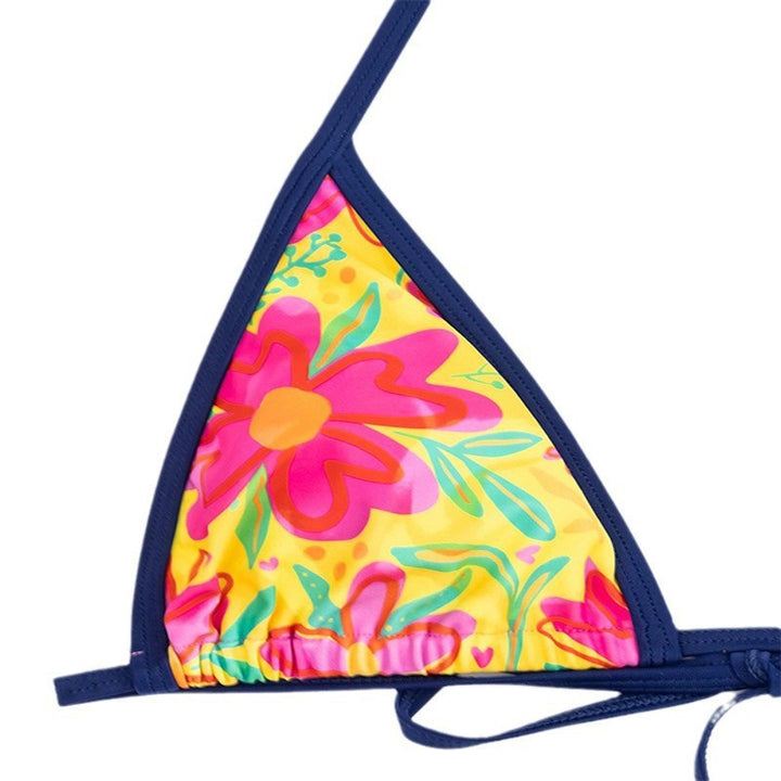 Damen triangel-bikini med färggat blommönster och justerbara band Mirla-Eva Jonsson