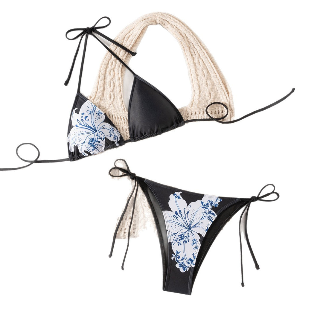 Damen triangel-bikini med justerbara axelband och blommönster Mirla-Eva Jonsson