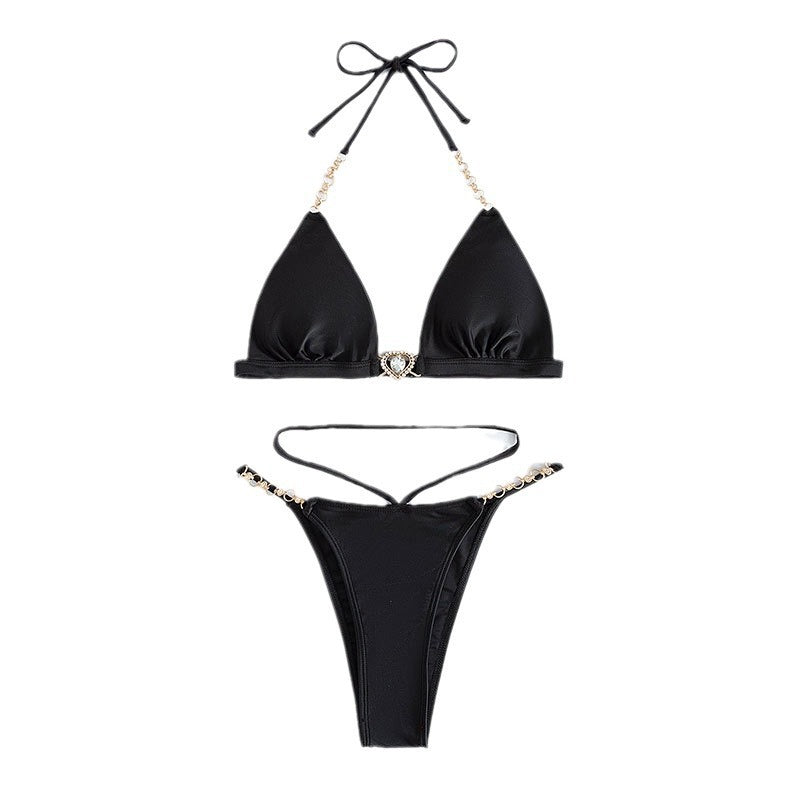 Damen triangel-bikini med justerbara axelband och glamourösa smyckedetaljer Mirla-Eva Jonsson