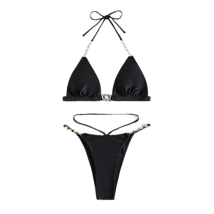 Damen triangel-bikini med justerbara axelband och glamourösa smyckedetaljer Mirla-Eva Jonsson