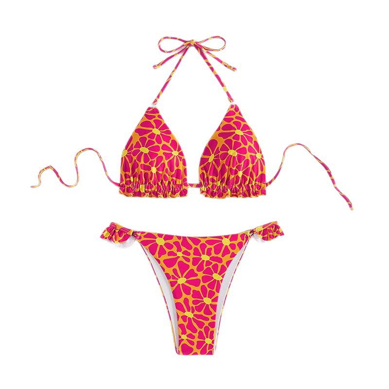 Damen triangel-bikini med justerbara axelremmar och volanger detaljer Mirla-Eva Jonsson
