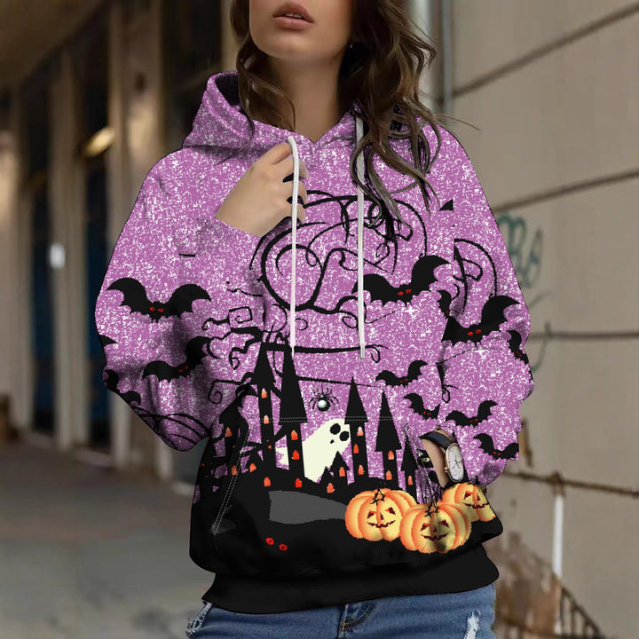 Damen tryckt hoodie med Halloween-motiv Mirla-Eva Jonsson