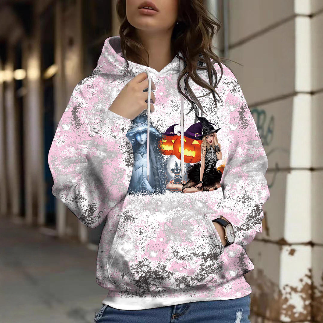 Damen tryckt hoodie med Halloween-motiv Mirla-Eva Jonsson