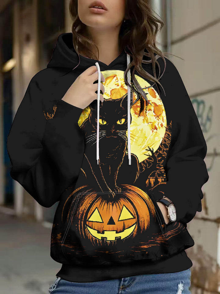 Damen tryckt hoodie med Halloween-motiv Mirla-Eva Jonsson