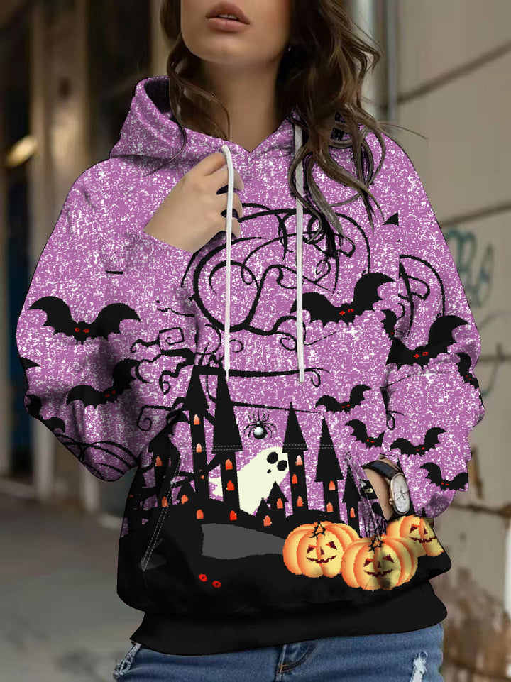 Damen tryckt hoodie med Halloween-motiv Mirla-Eva Jonsson