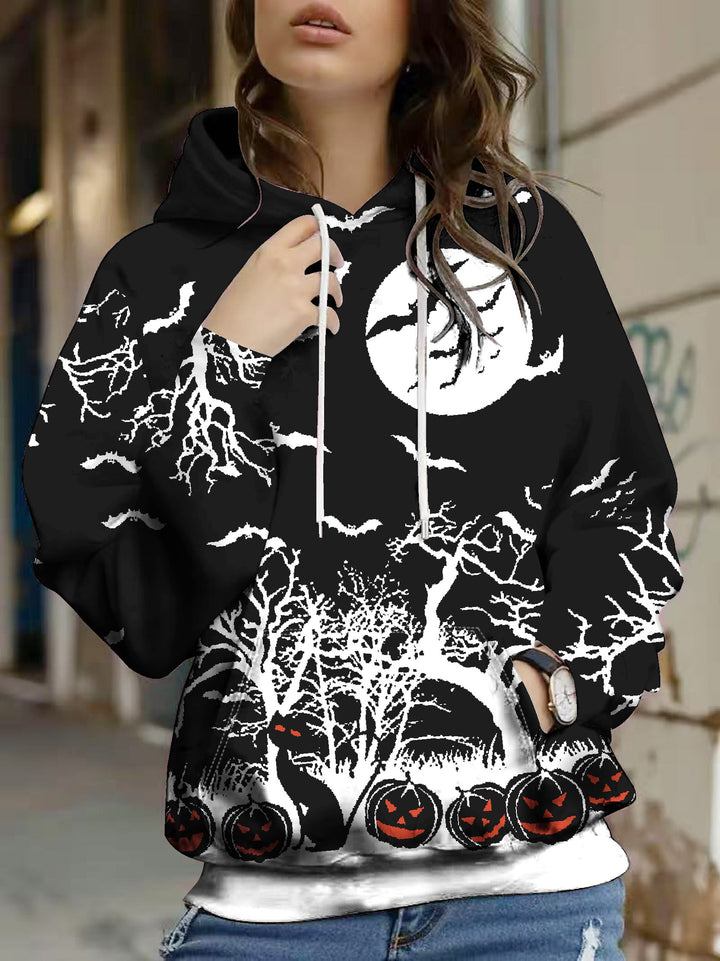 Damen tryckt hoodie med Halloween-motiv Mirla-Eva Jonsson