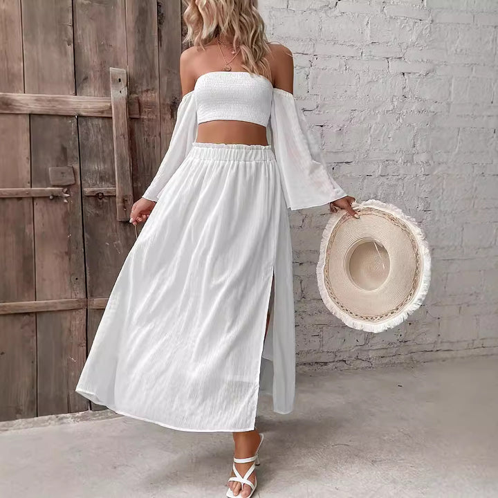 Damen tvådelat set med off-shoulder topp och maxi-kjol Eva Jonsson-Eva Jonsson