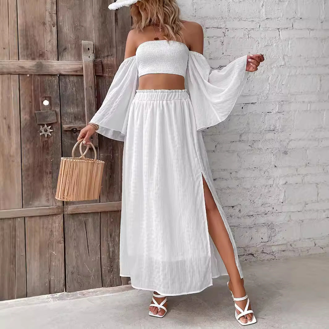 Damen tvådelat set med off-shoulder topp och maxi-kjol Eva Jonsson-Eva Jonsson