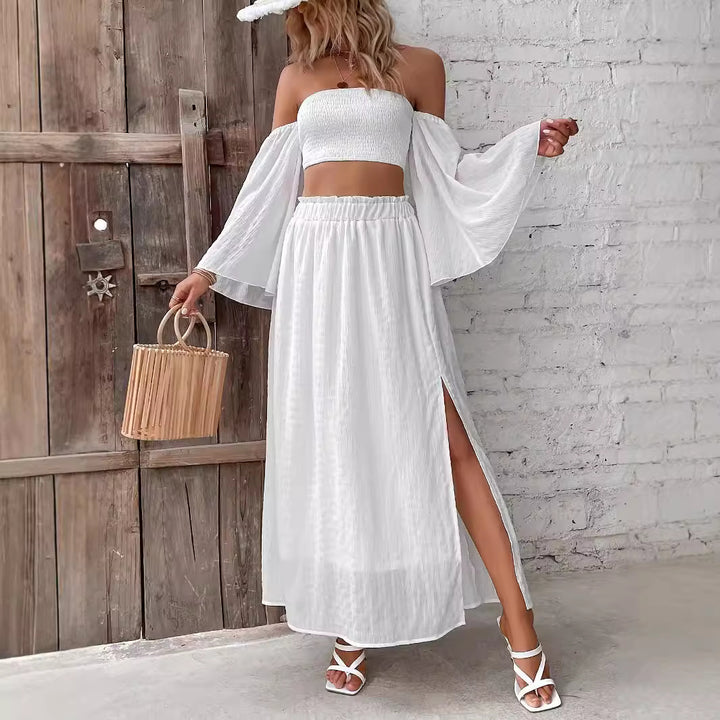 Damen tvådelat set med off-shoulder topp och maxi-kjol Eva Jonsson-Eva Jonsson