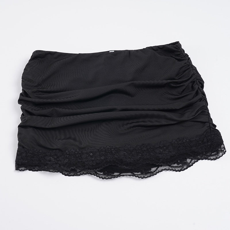 Damen volang skirt with elegant lace trim Mirla-Eva Jonsson