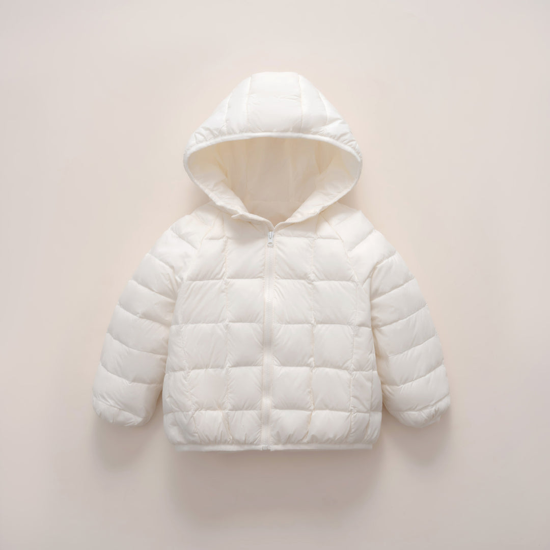 Damen warme Daunenjacke mit Kapuze und quer gestepptem Design Mirla-Eva Jonsson