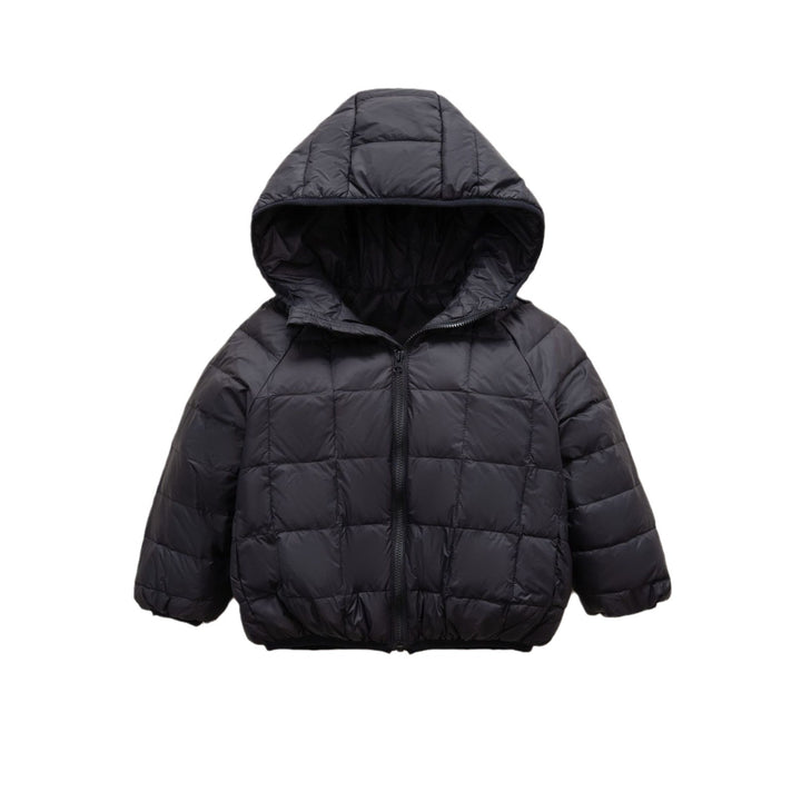 Damen warme Daunenjacke mit Kapuze und quer gestepptem Design Mirla-Eva Jonsson