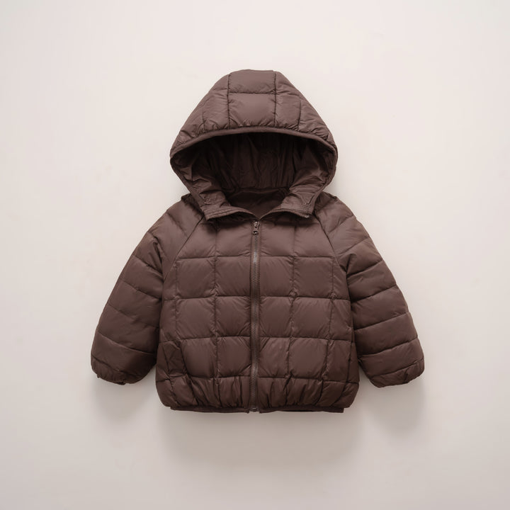 Damen warme Daunenjacke mit Kapuze und quer gestepptem Design Mirla-Eva Jonsson