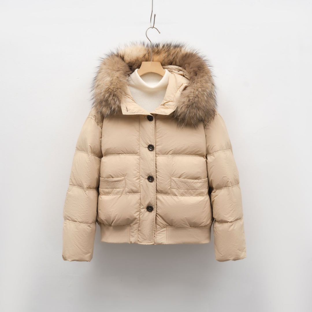 Damen warme Winterjacke mit abnehmbarem Fellkragen Eva Jonsson-Eva Jonsson