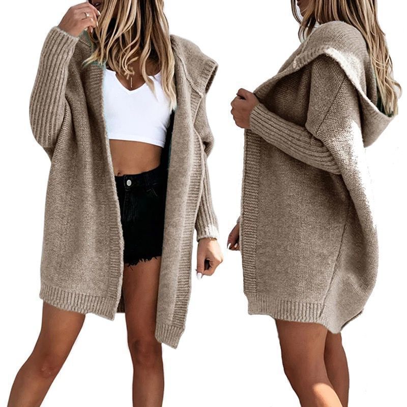 Damen weicher Strickcardigan mit Kapuze und weitem Schnitt Mirla-Eva Jonsson
