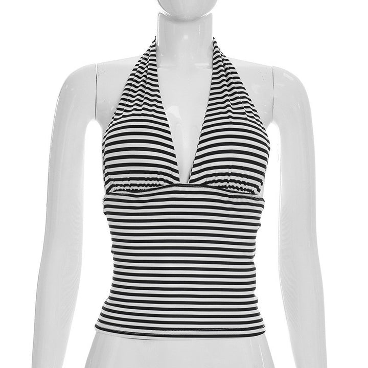 Damen wrap bikini top with refined halter design and striped pattern Mirla-Eva Jonsson