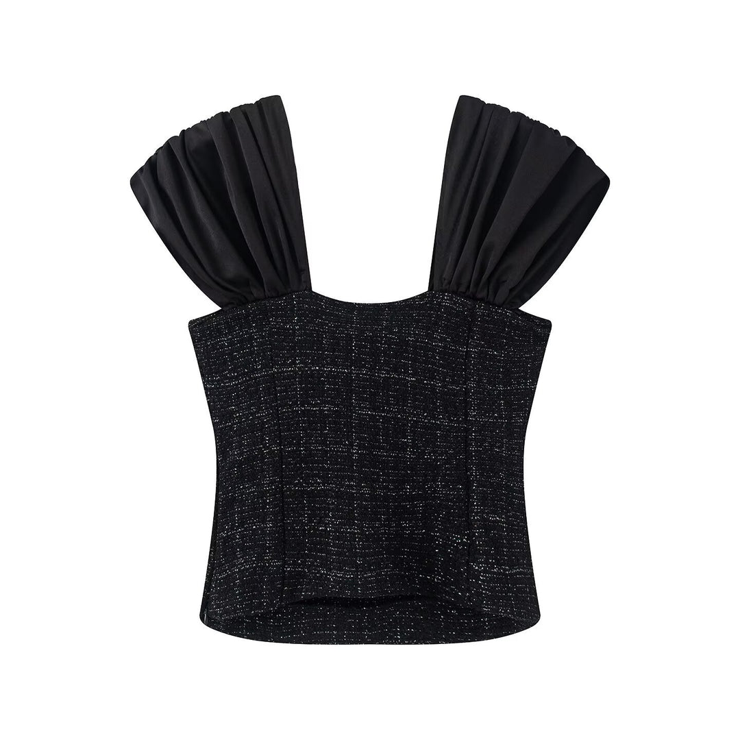 Damen wrap blouse with voluminous puff sleeves and decorative button details Mirla-Eva Jonsson