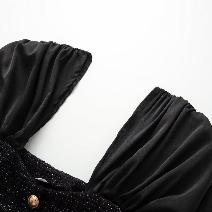 Damen wrap blouse with voluminous puff sleeves and decorative button details Mirla-Eva Jonsson
