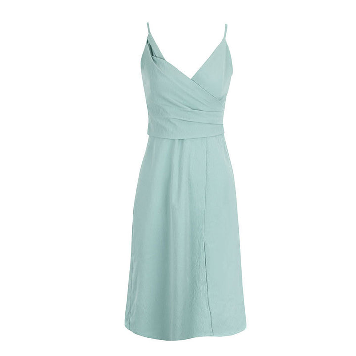 Damen wrap dress with elegant spaghetti straps and elaborate draping Mirla-Eva Jonsson