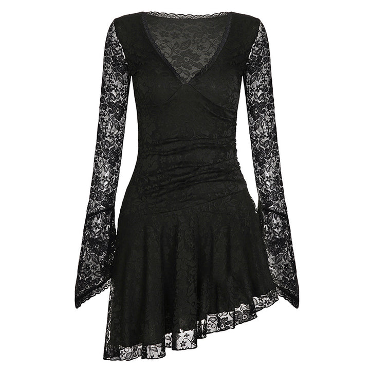 Damen wrap dress with lace sleeves and voluminous skirt Mirla-Eva Jonsson