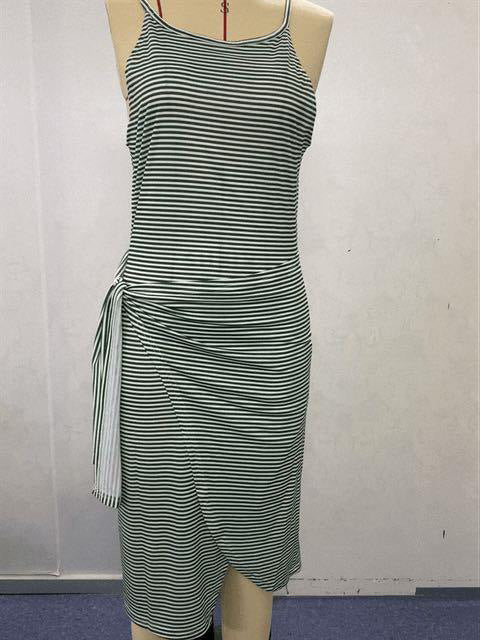 Damen wrap dress with striking striped pattern and fitted silhouette Mirla-Eva Jonsson