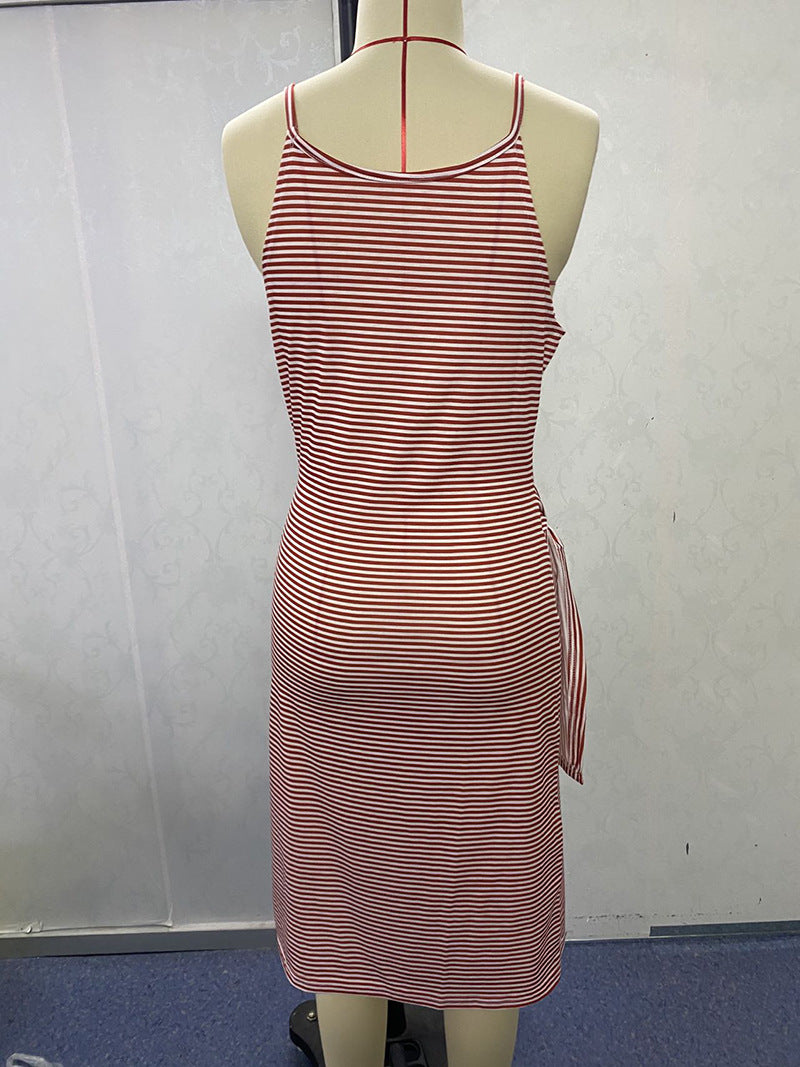 Damen wrap dress with striking striped pattern and fitted silhouette Mirla-Eva Jonsson