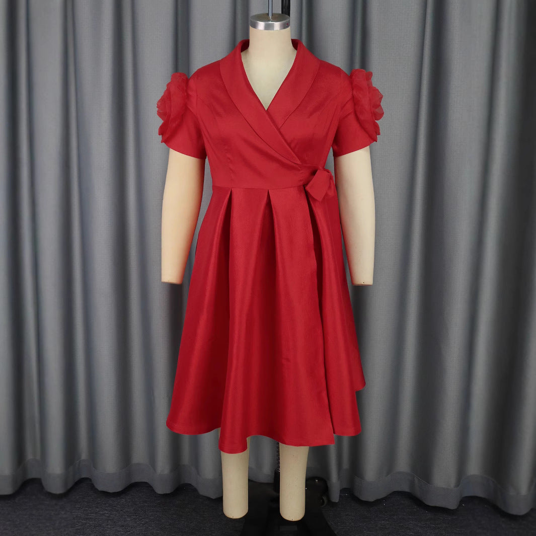 Damen wrap dress with voluminous puff sleeves Mirla-Eva Jonsson