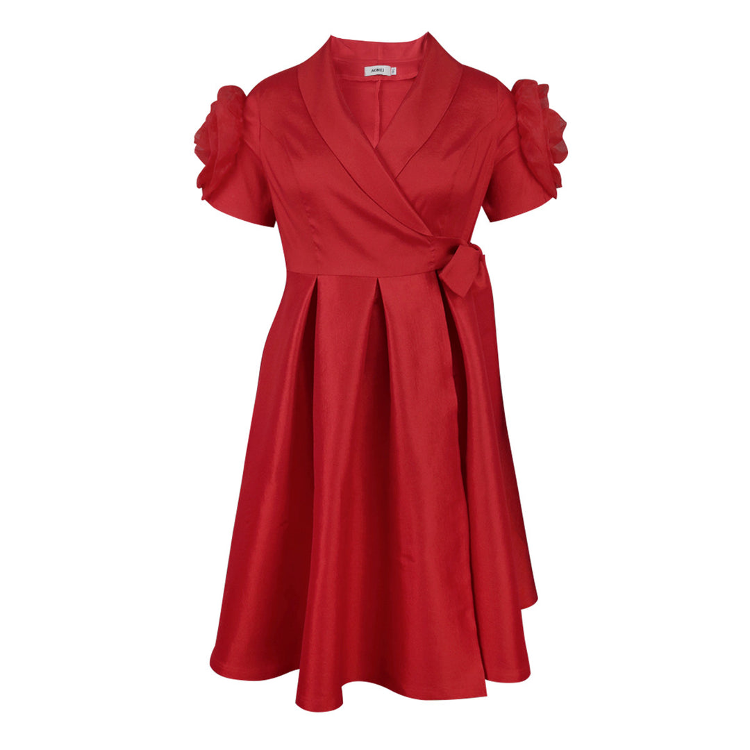 Damen wrap dress with voluminous puff sleeves Mirla-Eva Jonsson