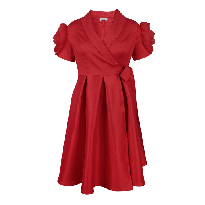 Damen wrap dress with voluminous puff sleeves Mirla-Eva Jonsson