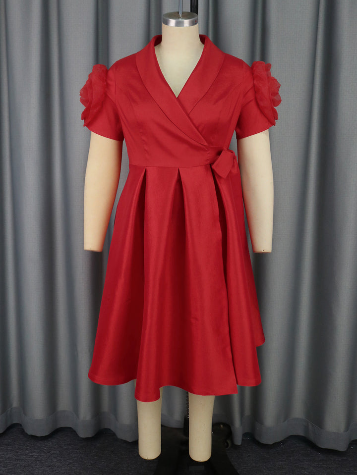 Damen wrap dress with voluminous puff sleeves Mirla-Eva Jonsson