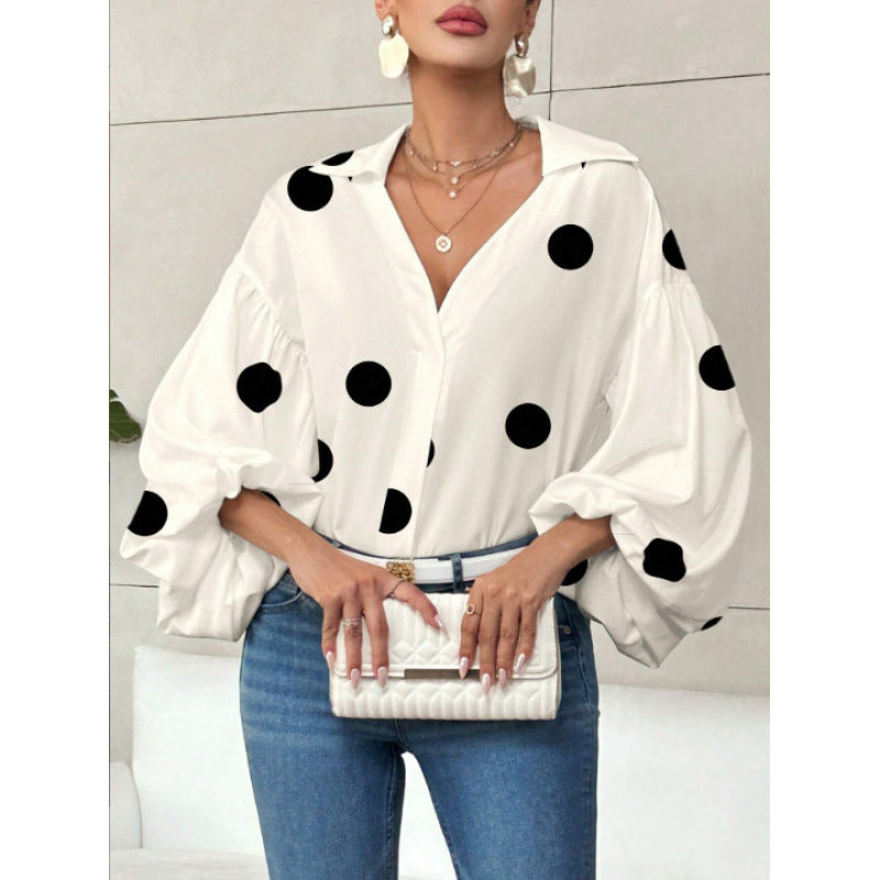 Damenbluse mit voluminösen Ballonärmeln und elegantem Kragen Mirla-Eva Jonsson