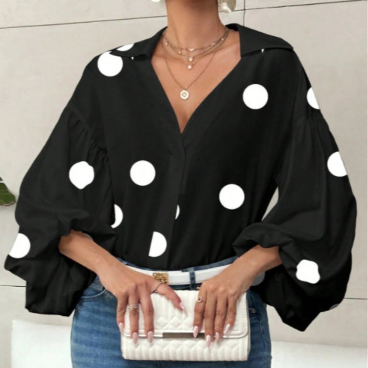 Damenbluse mit voluminösen Ballonärmeln und elegantem Kragen Mirla-Eva Jonsson
