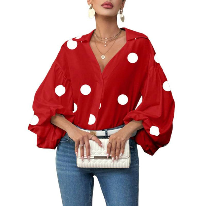 Damenbluse mit voluminösen Ballonärmeln und elegantem Kragen Mirla-Eva Jonsson