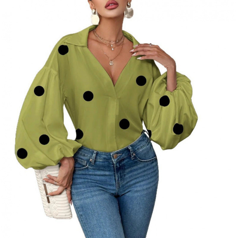 Damenbluse mit voluminösen Ballonärmeln und elegantem Kragen Mirla-Eva Jonsson