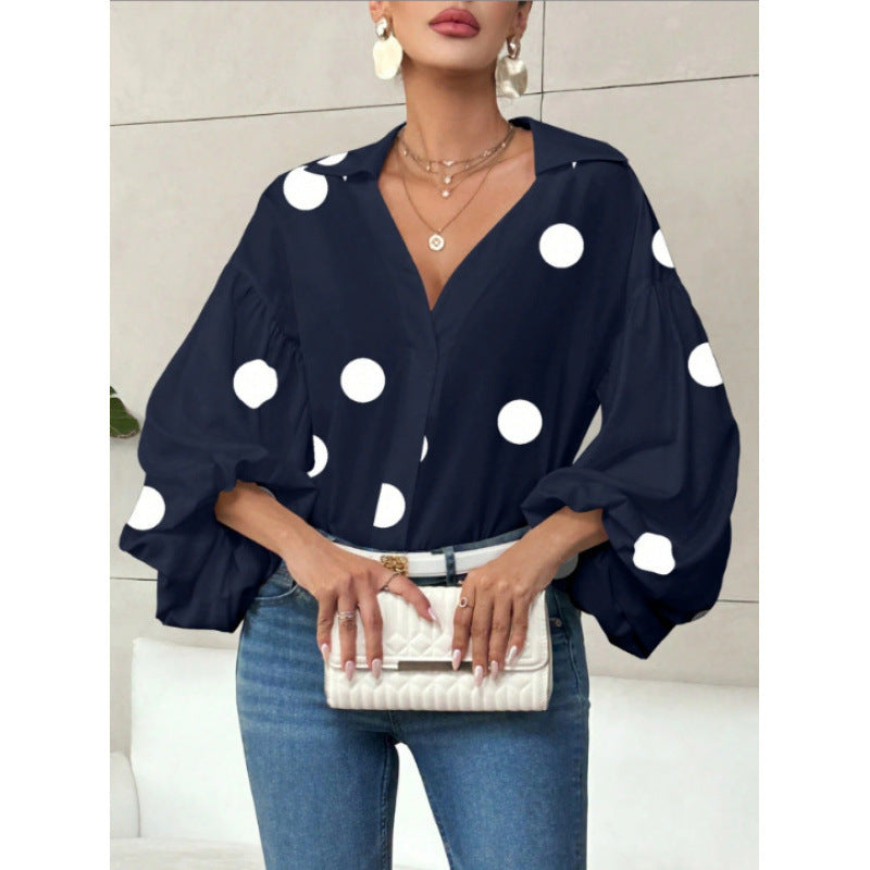 Damenbluse mit voluminösen Ballonärmeln und elegantem Kragen Mirla-Eva Jonsson