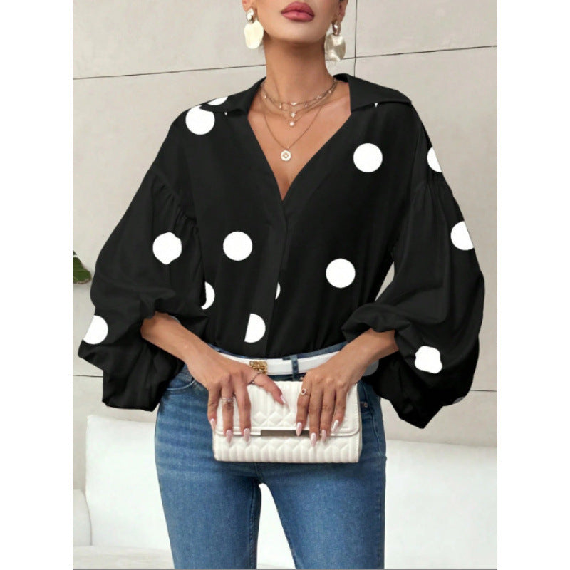 Damenbluse mit voluminösen Ballonärmeln und elegantem Kragen Mirla-Eva Jonsson