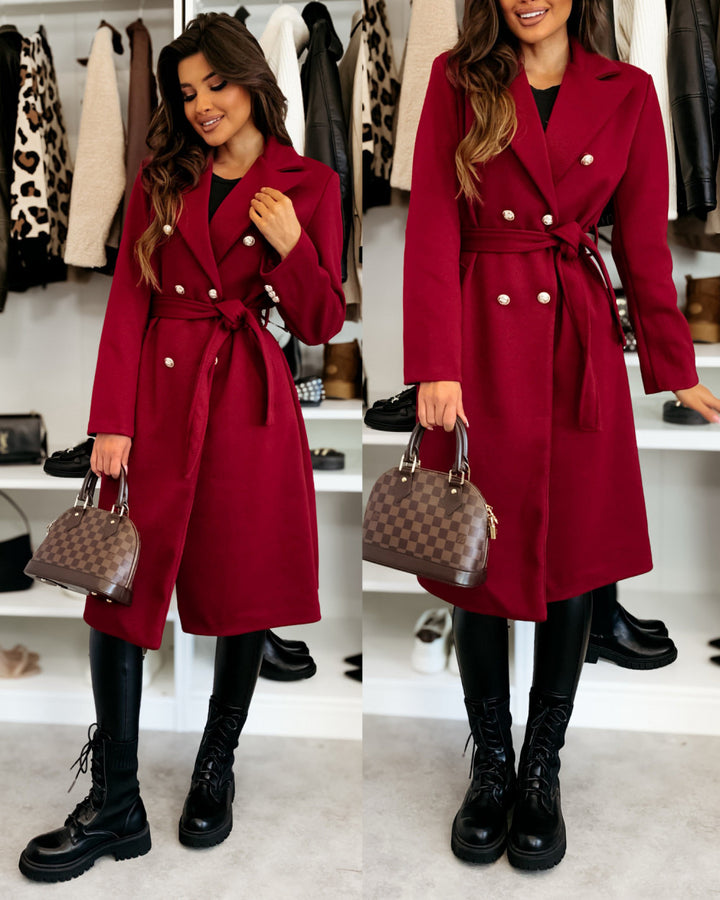 Damenkappa Elegant trenchcoat med justerbart bälte och dubbelknäppning Eva Jonsson-Eva Jonsson