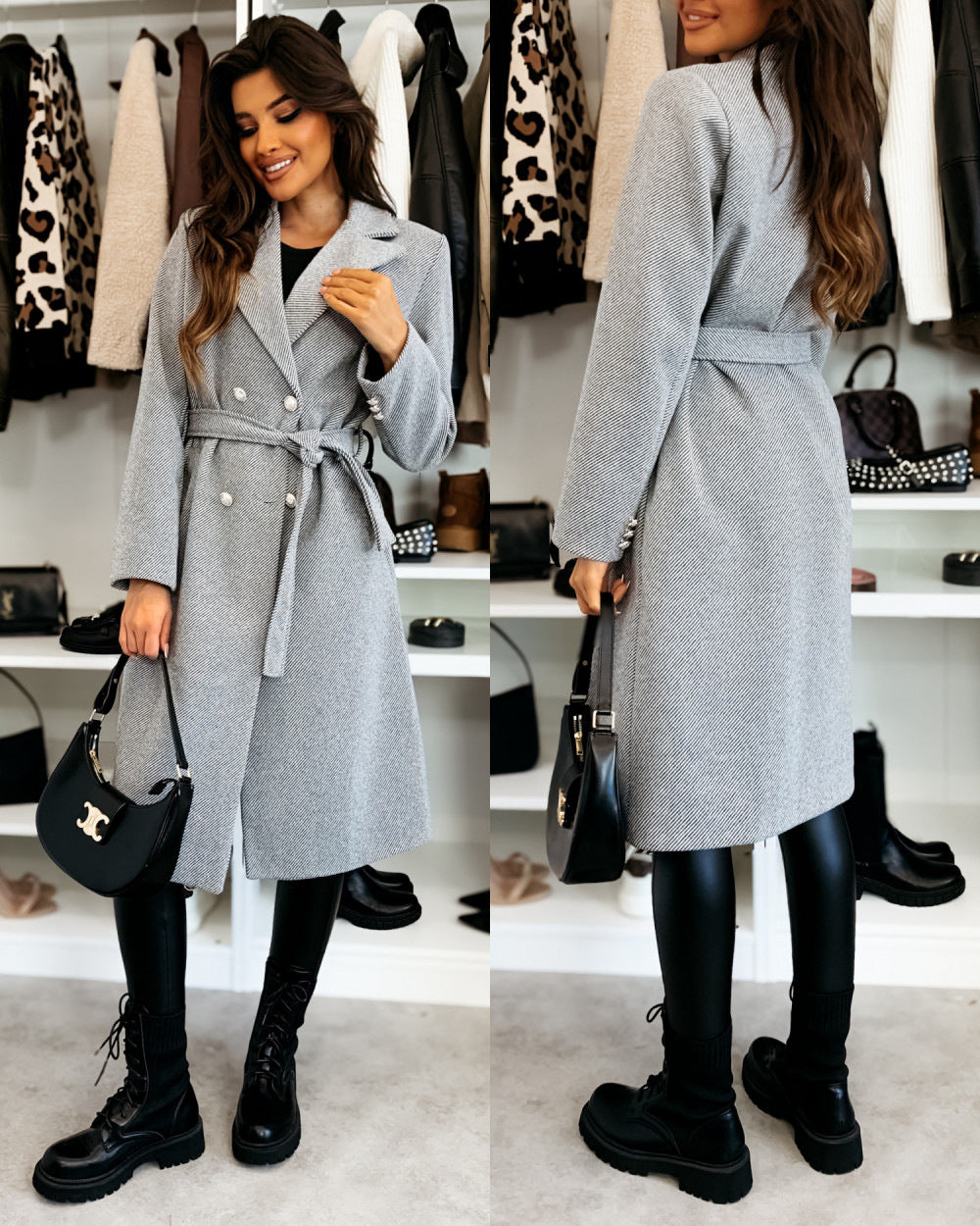 Damenkappa Elegant trenchcoat med justerbart bälte och dubbelknäppning Eva Jonsson-Eva Jonsson